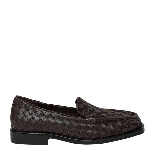 Sofie Schnoor Kammiesw leren loafers met blokhak donkerbruin