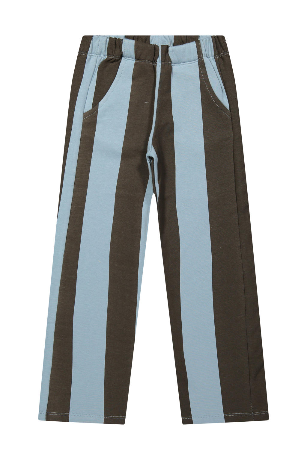 Riffle Amsterdam gestreepte sweatpants - donkerbruin/lichtblauw