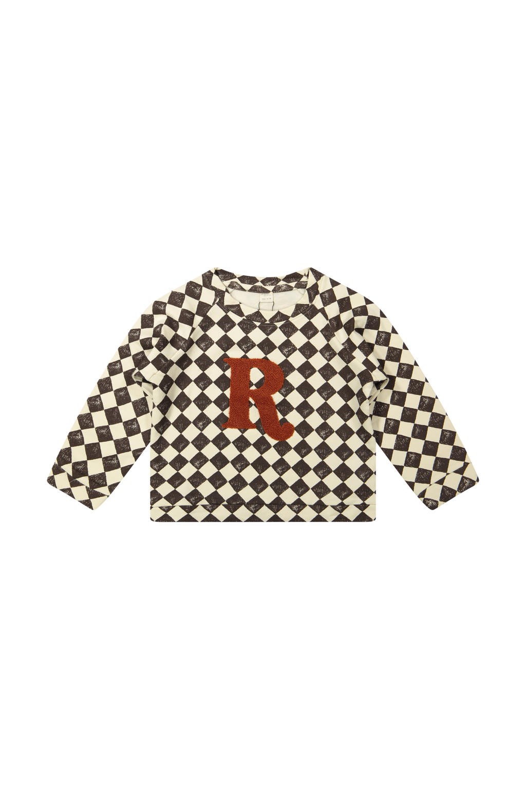 Riffle Amsterdam geruite sweater - zwart/offwhite