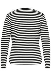 thumbnail: ONLY CARMAKOMA regular fit gestreepte blouse met borduursels Plus Size - zwart