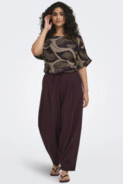 thumbnail: ONLY CARMAKOMA Carveras Hw Barrel Tailored Pant Tlr broek Plus Size - donkerrood