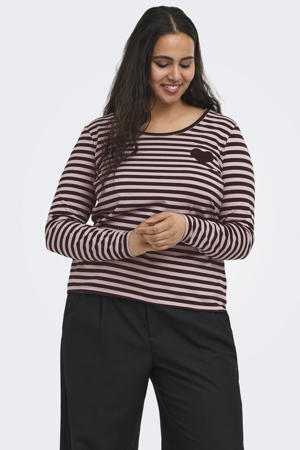 Carbodil L/S O-Neck Blouse Jrs Plus Size - bruin