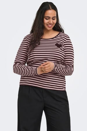 Carbodil L/S O-Neck Blouse Jrs Plus Size - bruin
