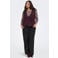 ONLY CARMAKOMA Plus Size regular fit gestreepte blouse met borduursels - bruin/lichtroze