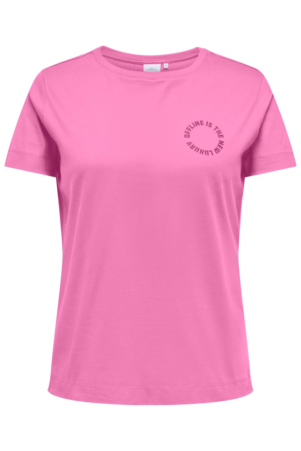 ONLY CARMAKOMA top Plus Size met tekst - roze