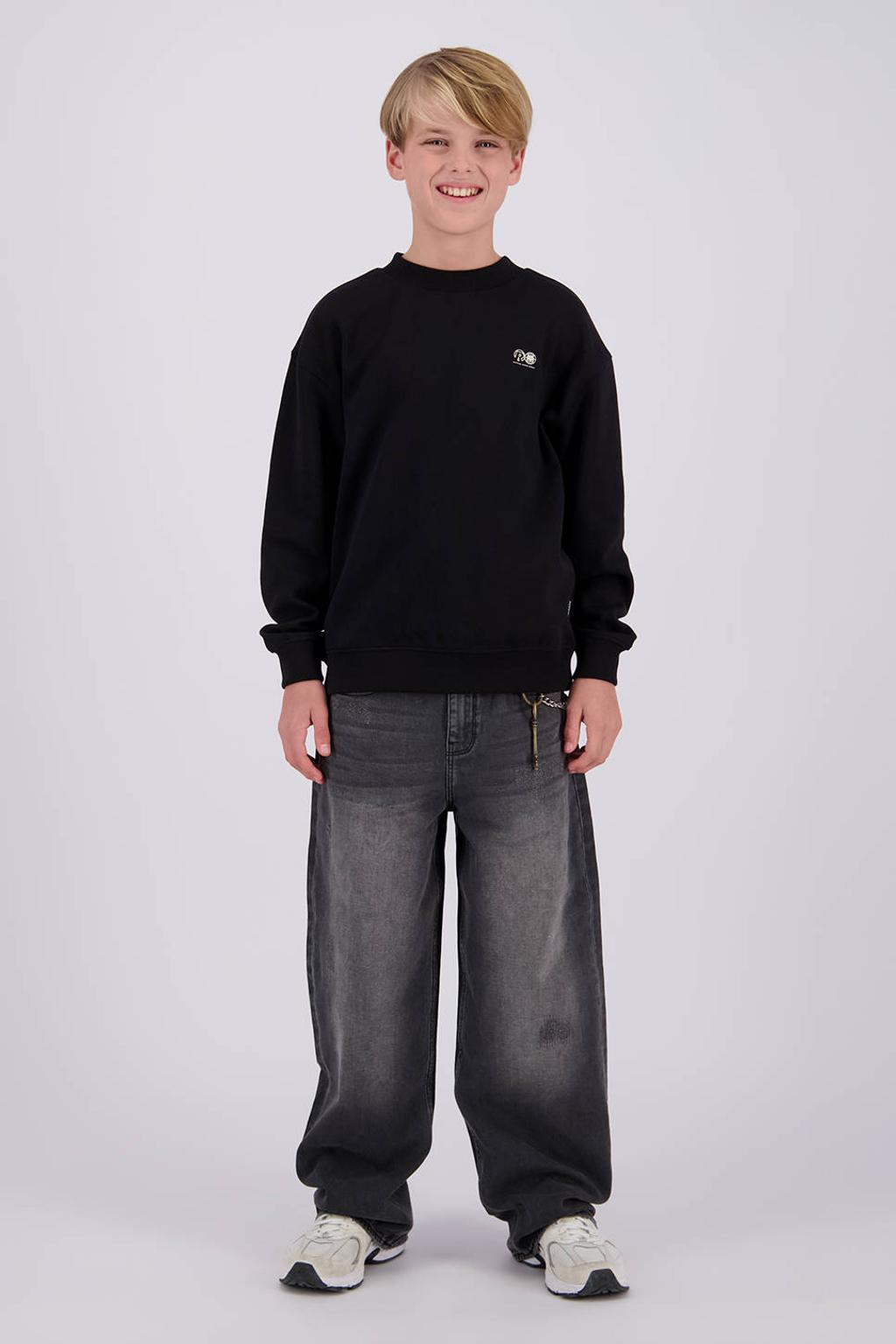 Grey denim jongens Raizzed Hanoi baggy loose fit jeans van denim met regular waist en effen