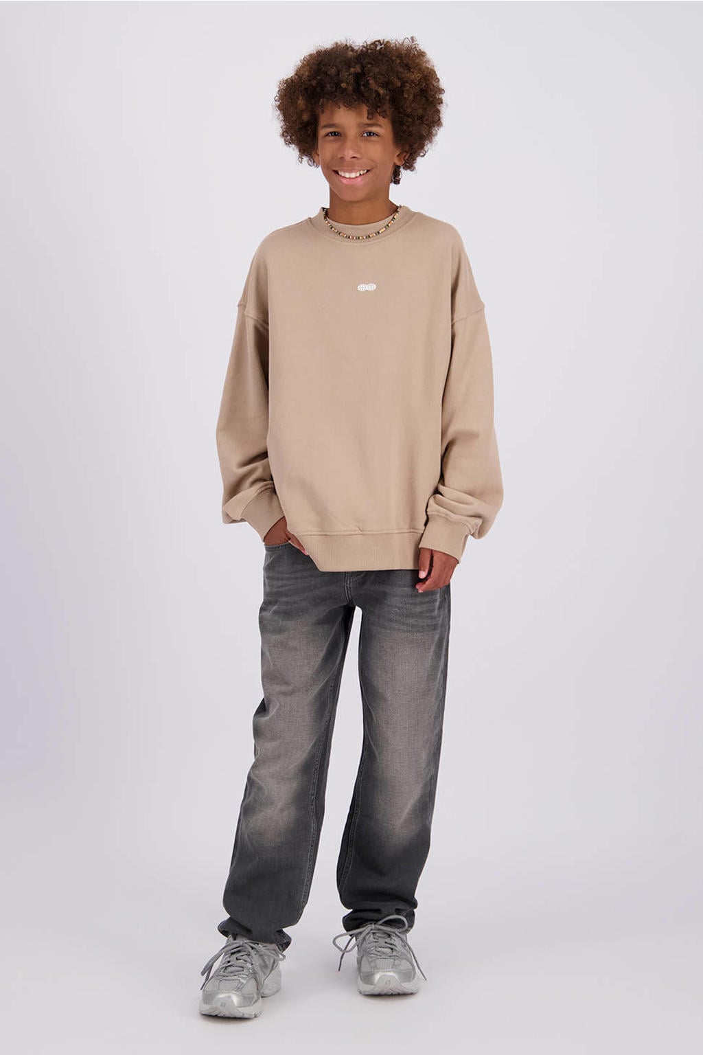 Black denim jongens Raizzed Denver straight leg jeans van denim met rits- en knoopsluiting en effen
