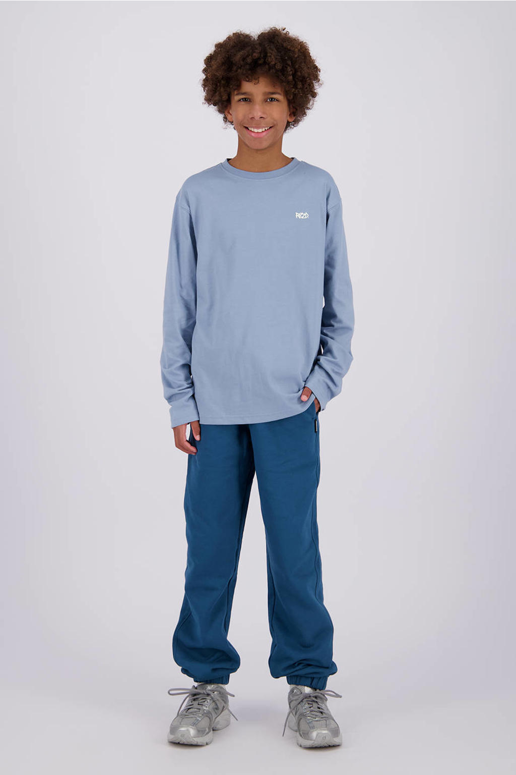 Blauwe jongens Raizzed regular fit joggingbroek van katoen met elastische tailleband met koord en effen