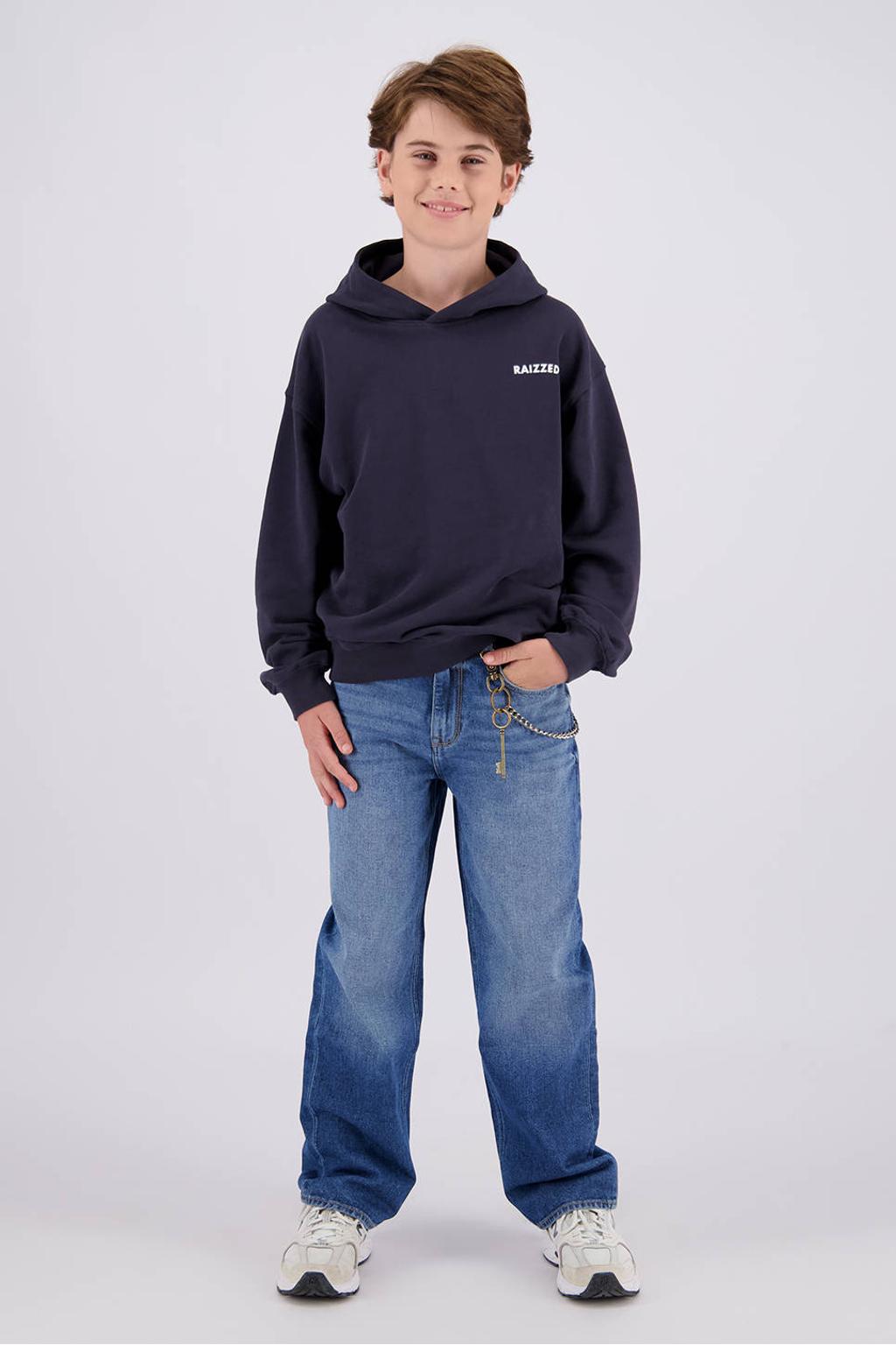 Medium blue denim jongens Raizzed Hanoi baggy loose fit jeans mediumblauw van denim met regular waist en effen