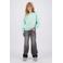 Raizzed sweater met print - mintgroen