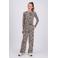 Raizzed wide leg flared broek met print - bruin
