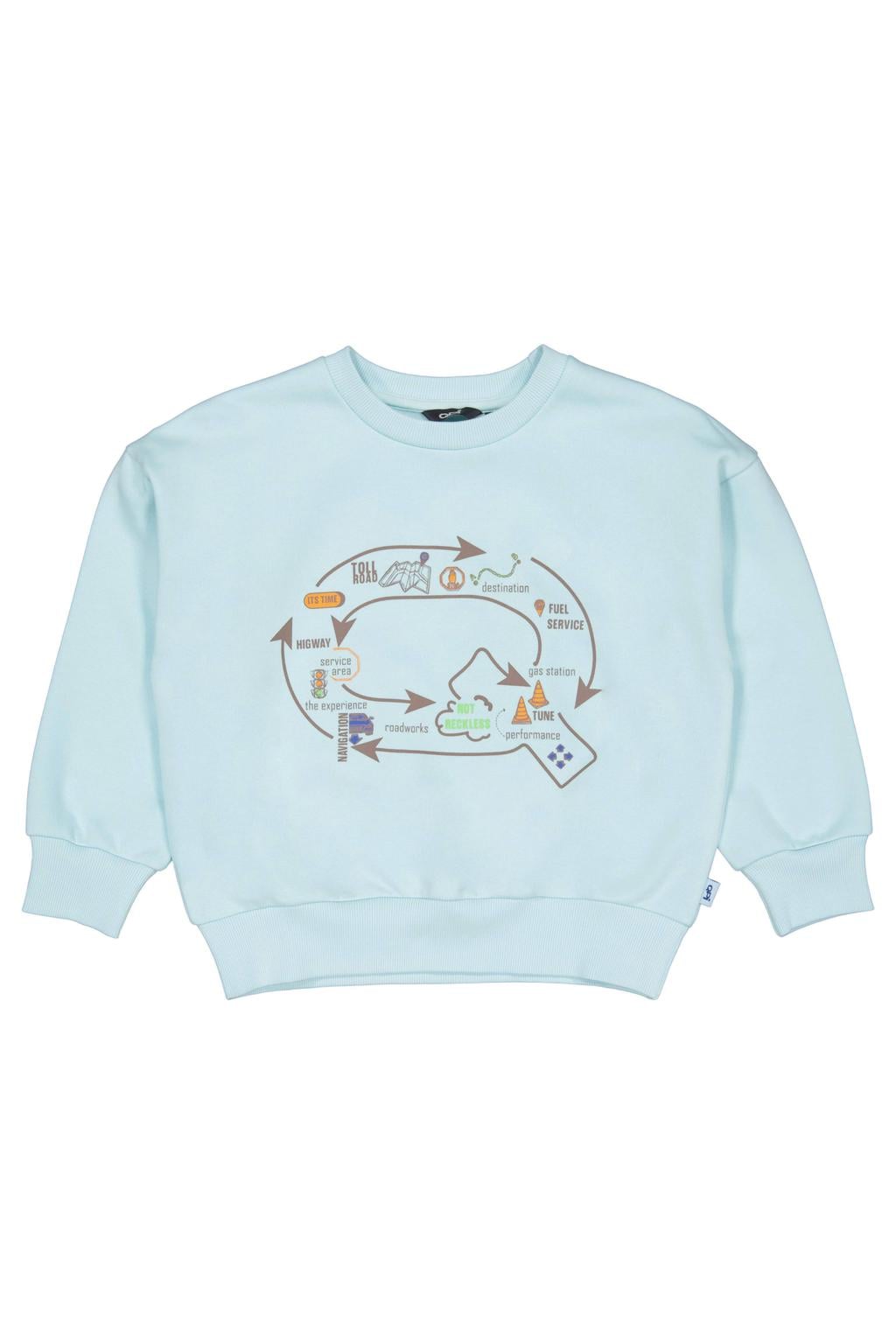 QPI sweater met print - lichtblauw