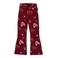 QPI flared broek met hartjes - donkerrood