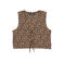 QPI gilet met panterprint - bruin