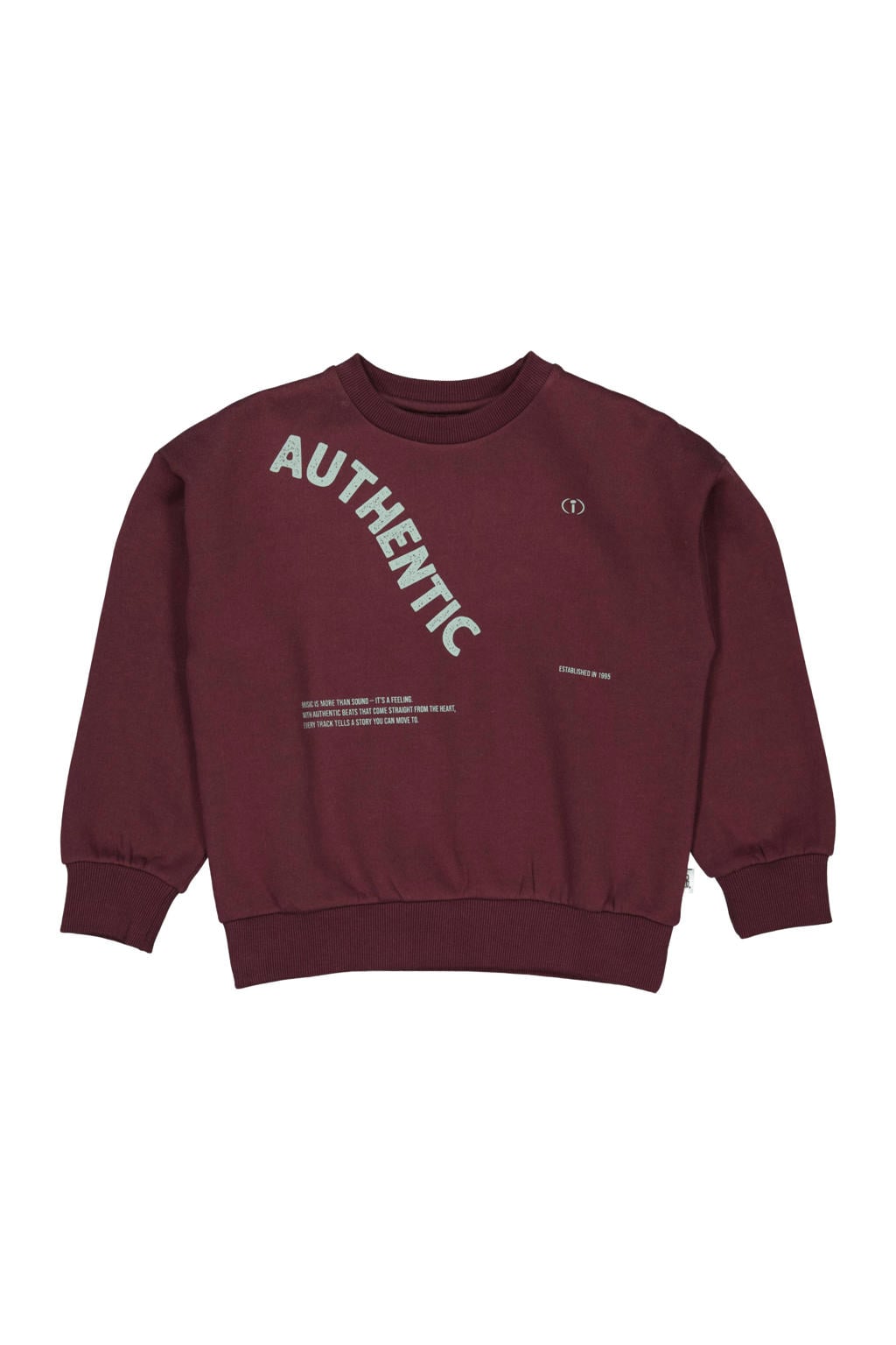 QPI sweater met tekst - donkerrood