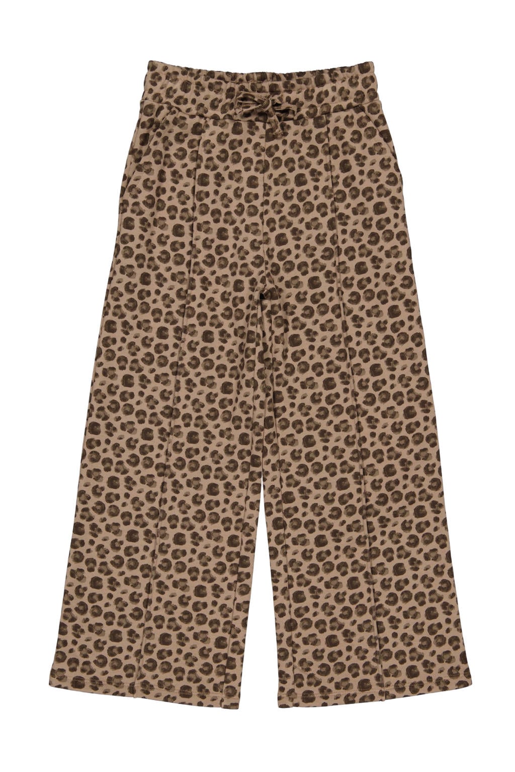QPI sweatpant met panterprint - lichtbruin