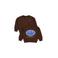 QPI sweater met backprint - bruin/blauw