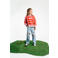 QPI gestreepte sweater met tekst - roze/oranje