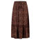 MS Mode viscose uitlopend plooirok Plus Size met panterprint - bruin