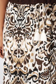 thumbnail: MS Mode viscose uitlopend plooirok Plus Size - bruin