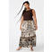 MS Mode viscose uitlopend plooirok Plus Size - bruin