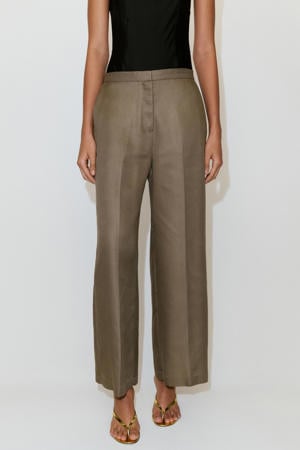 lyocel vezel wide leg broek - beige