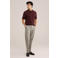 WE Fashion regular fit geruite gebreide polo - donkerrood
