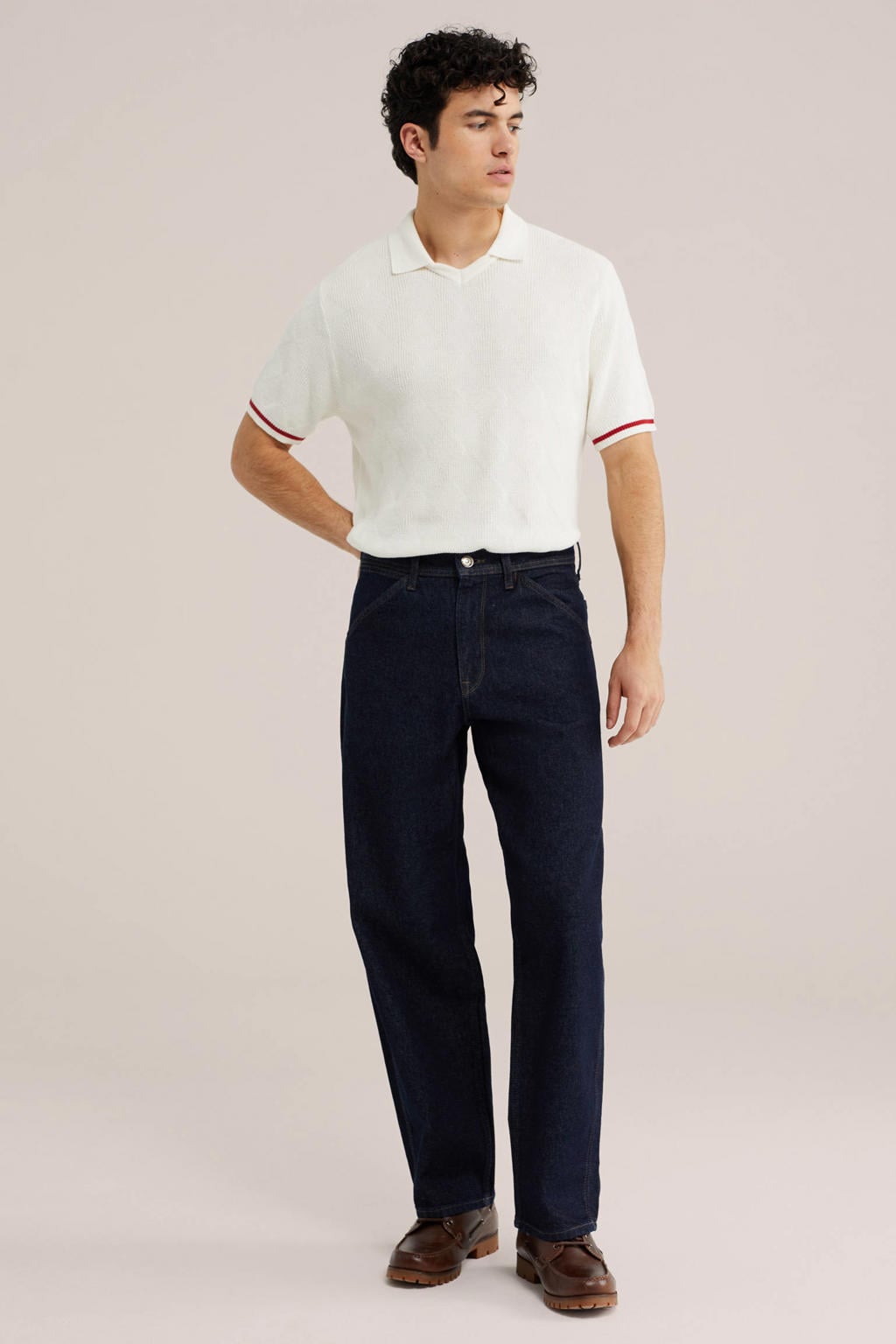 WE Fashion regular fit polo - ecru