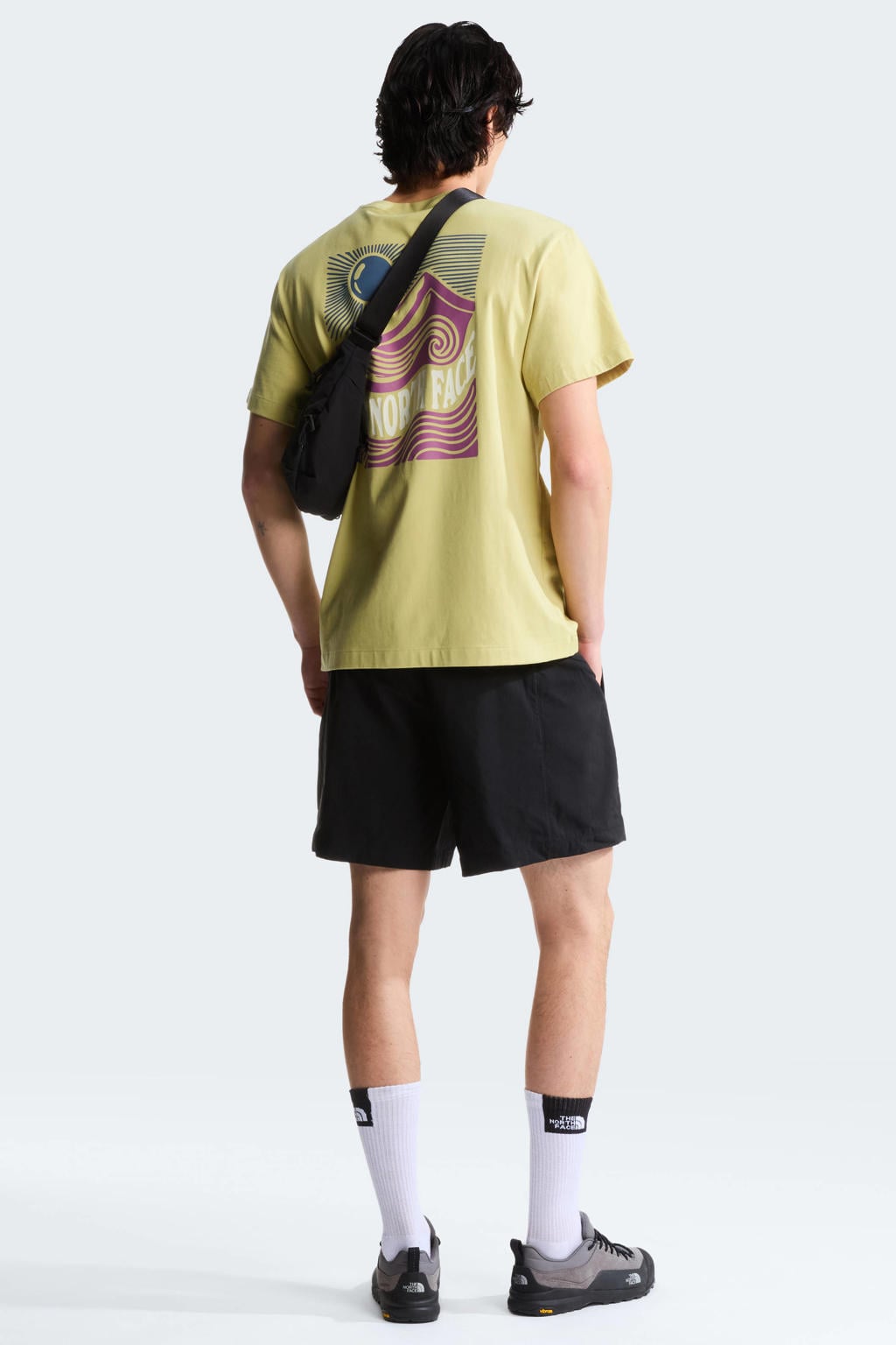 Limegroene heren The North Face T-shirt ountain Escape groen van katoen met backprint en korte mouwen