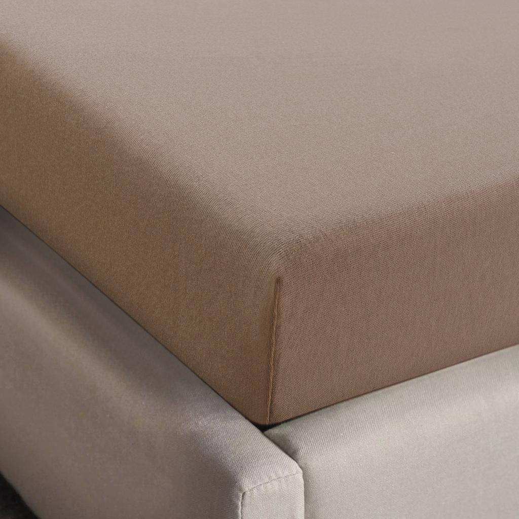 NOUS Living jersey hoeslaken (tot 30 cm) - taupe