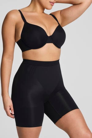 seamless sterk corrigerende Mid Thigh short - zwart