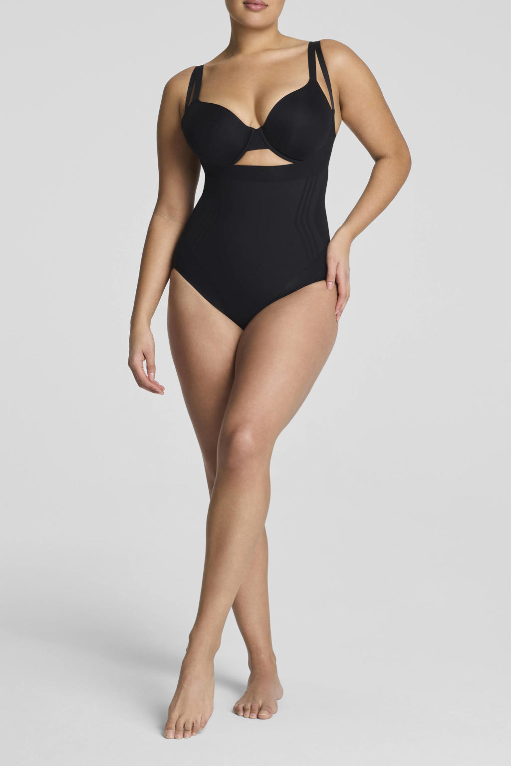 SPANXsculpt™ GoFigure seamless sterk corrigerende body Open Bust Bodysuit - zwart