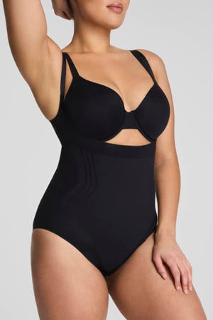 seamless sterk corrigerende body Open Bust Bodysuit - zwart