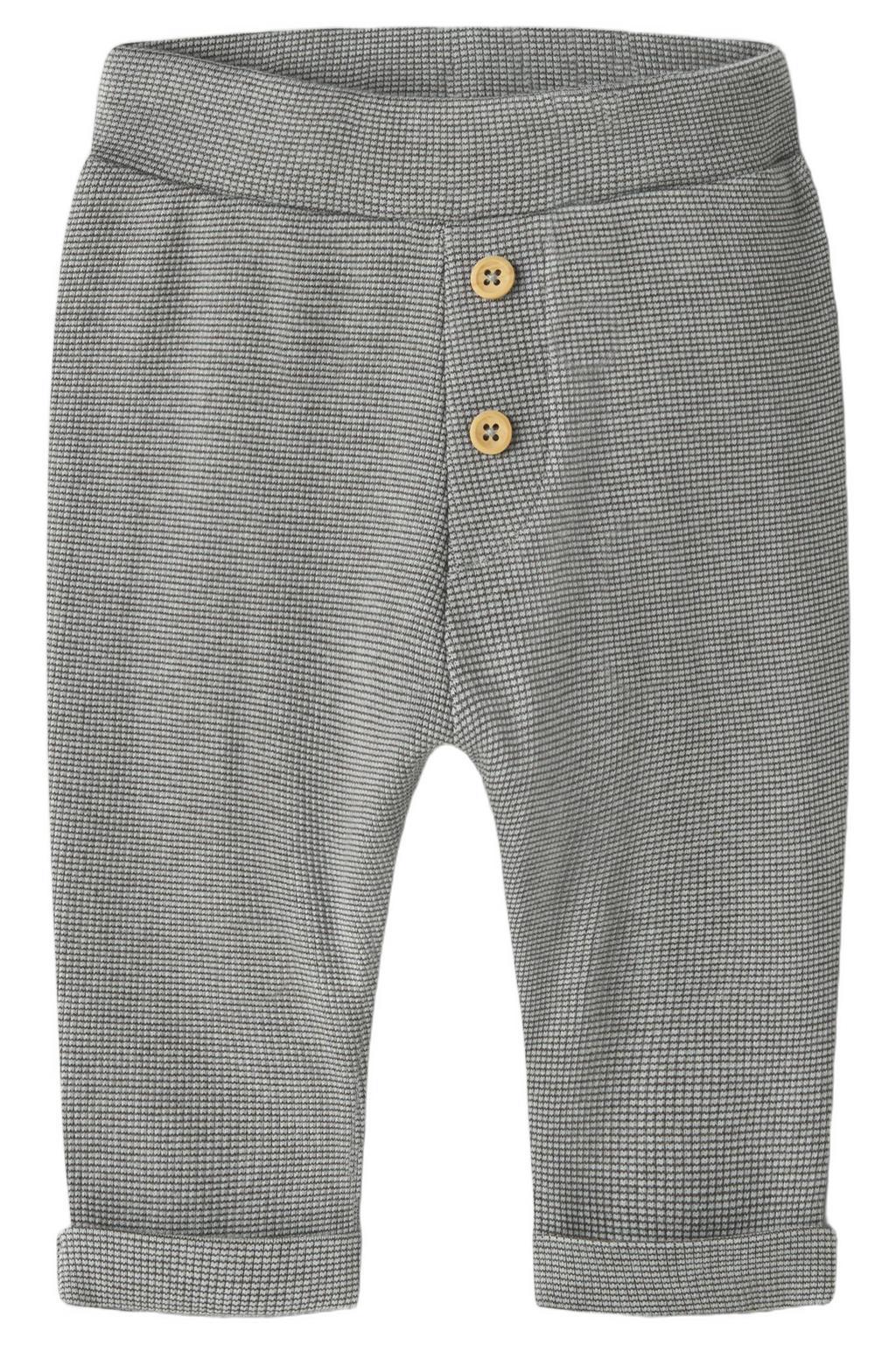 Grijsgroene jongens NAME IT BABY katoenen regular fit gebreide babybroek groen met elastische tailleband