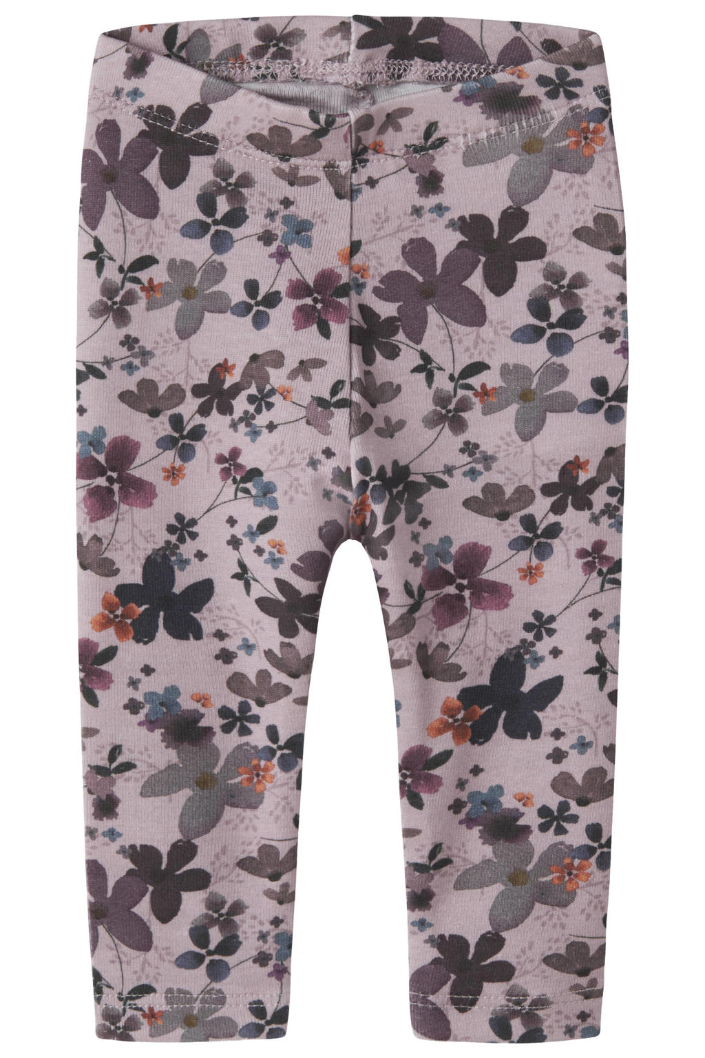 NAME IT BABY regular fit gebloemde babybroek met ruches - lila