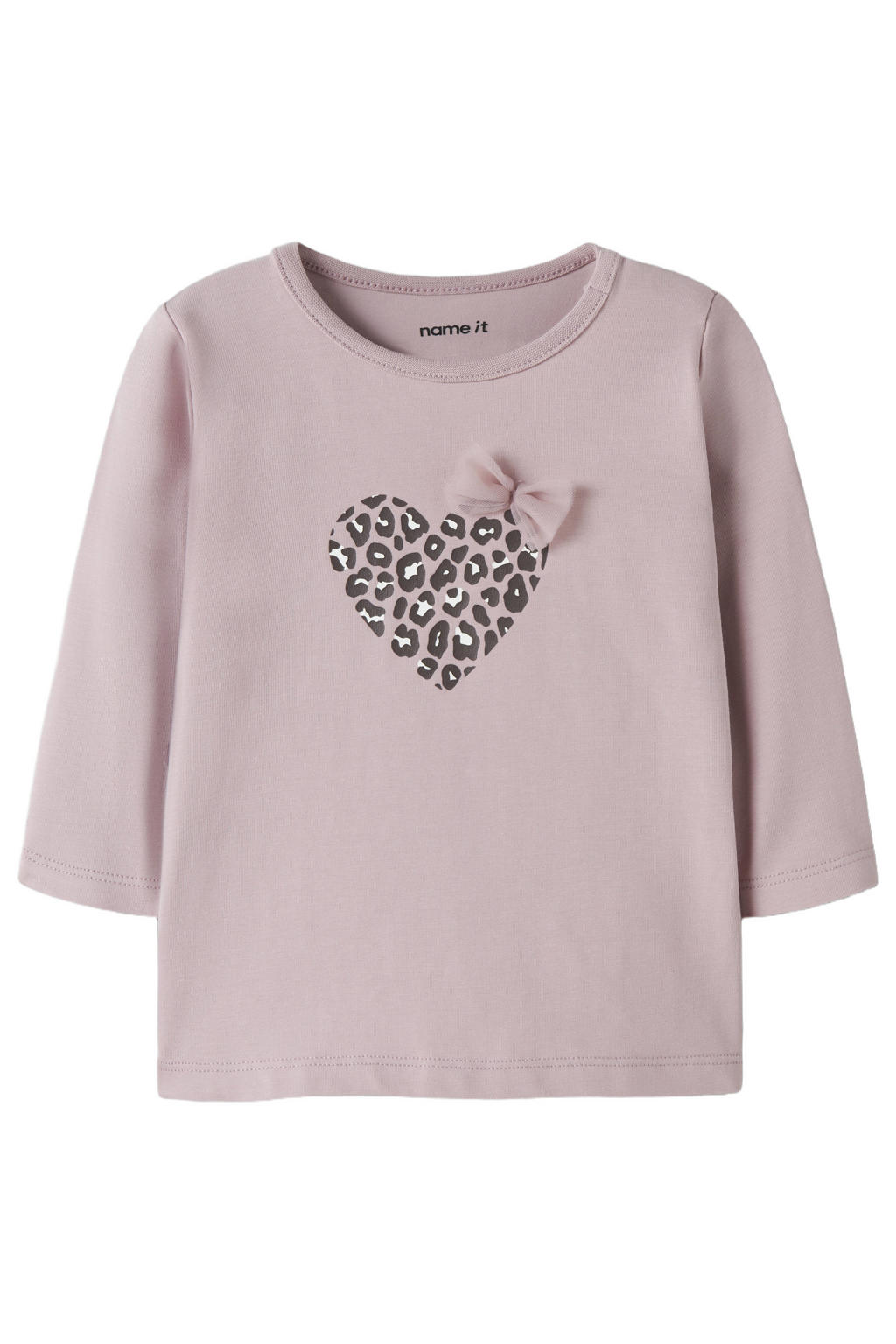 Lilakleurige meisjes NAME IT BABY regular fit longsleeve van katoen met lange mouwen en ronde hals