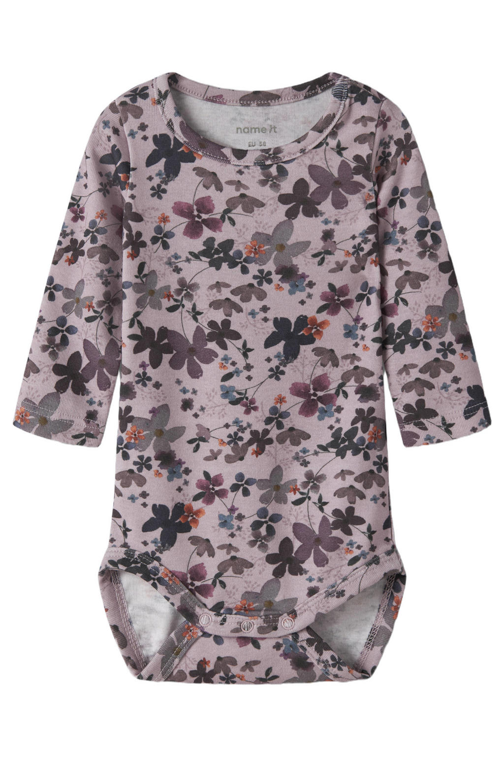 NAME IT BABY gebloemde romper - lila/paars