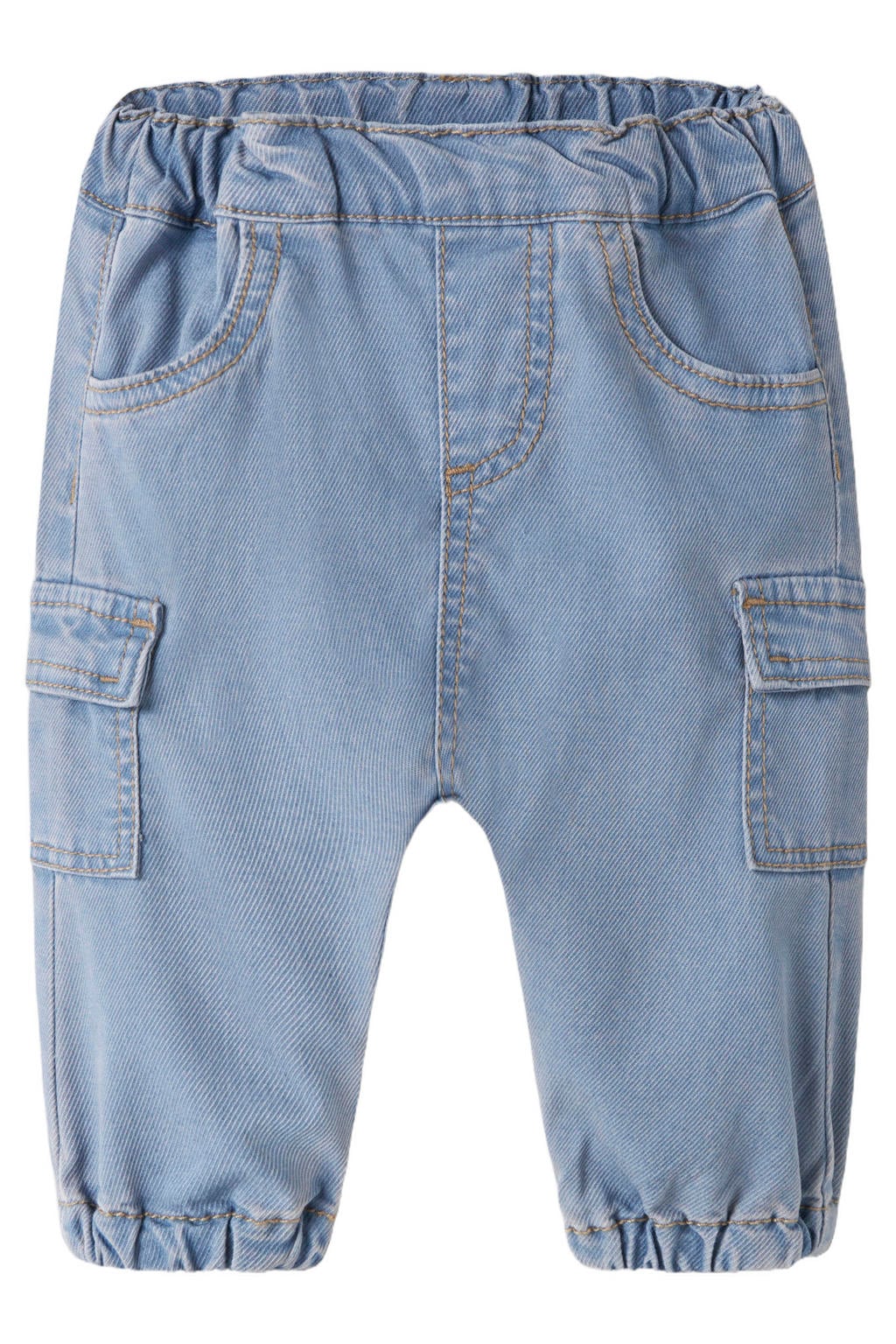Medium blue denim jongens NAME IT BABY relaxed fit cargo jeans mediumblauw van denim met regular waist en effen