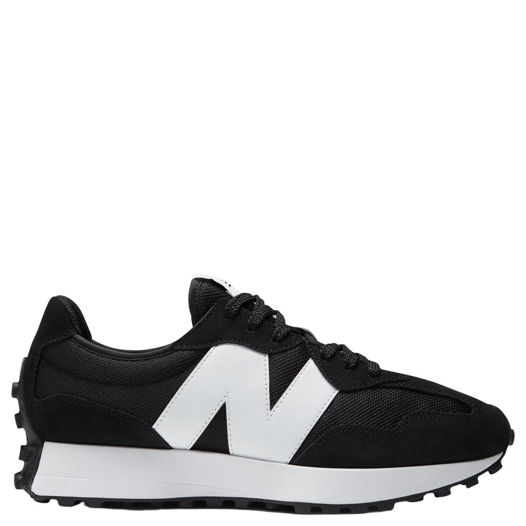 Zwart en witte heren New Balance 327 mesh sneakers - van mesh-suède/voering: mesh/voetbed: eva met veters