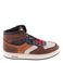 Hip leren sneakers - bruin/cognac/ecru