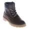 Hip leren veterschoenen met profielzool - bruin