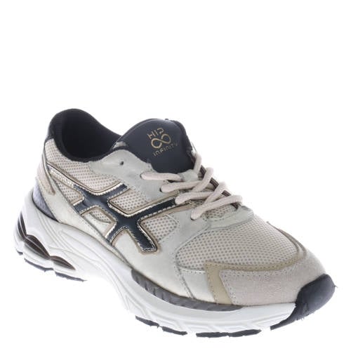 Hip leren sneakers beige