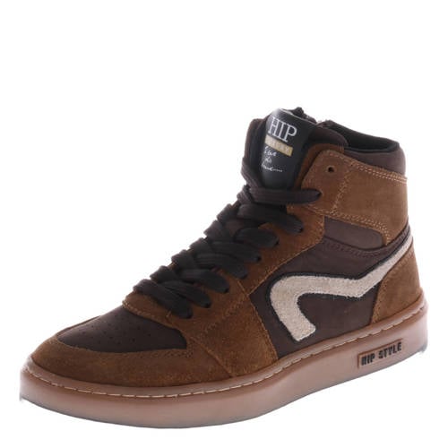 Hip leren sneakers bruin