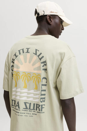 relaxed fit T-shirt met backprint - beige