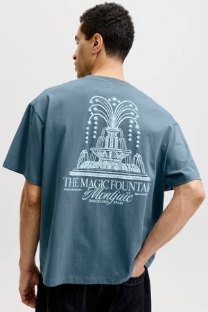 regular fit T-shirt met backprint - blauw