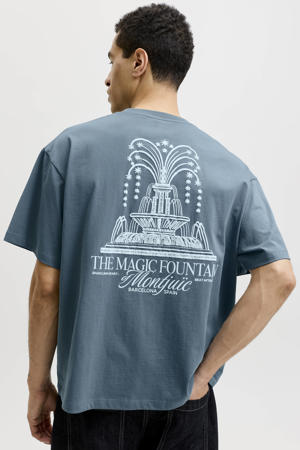 regular fit T-shirt met backprint - blauw