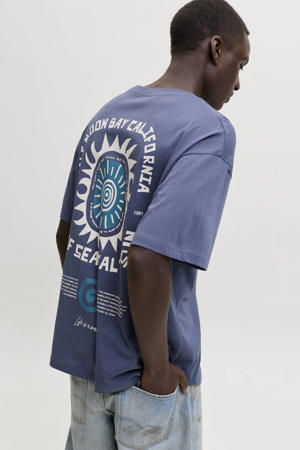 relaxed fit T-shirt met backprint - paars