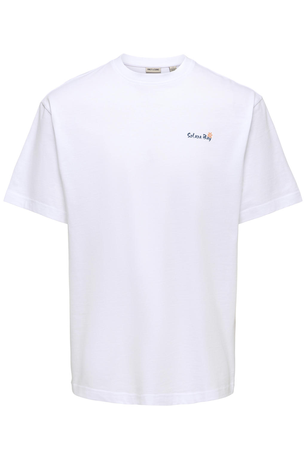 ONLY & SONS relaxed fit T-shirt met backprint - helder wit