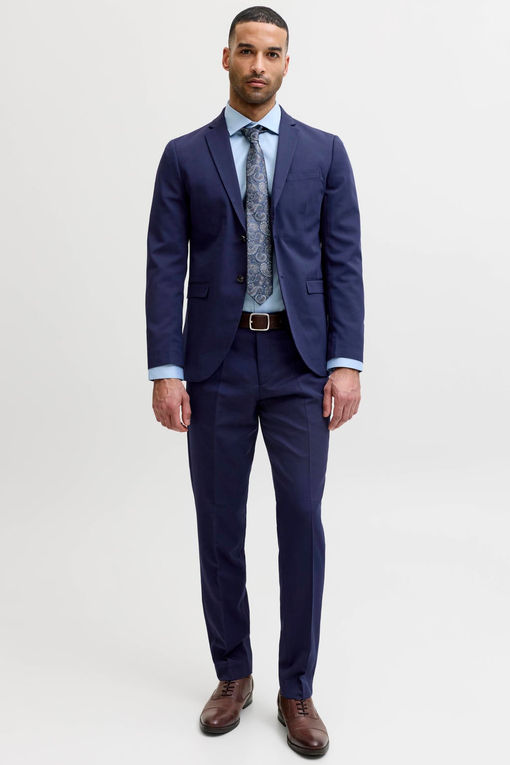 JACK & JONES PREMIUM super slim fit pantalon - donkerblauw