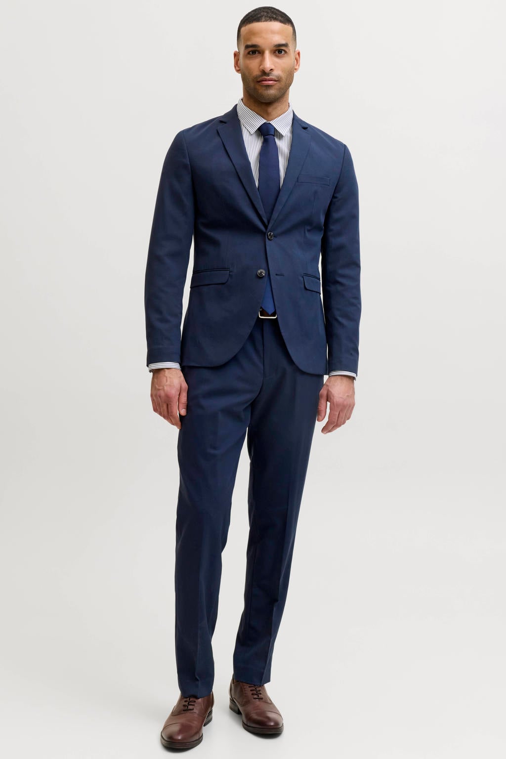 JACK & JONES PREMIUM super slim fit pantalon - donkerblauw